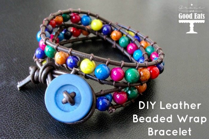 How to Make a Beaded Leather Wrap Bracelet with Turquoise Gemstones   YouTube