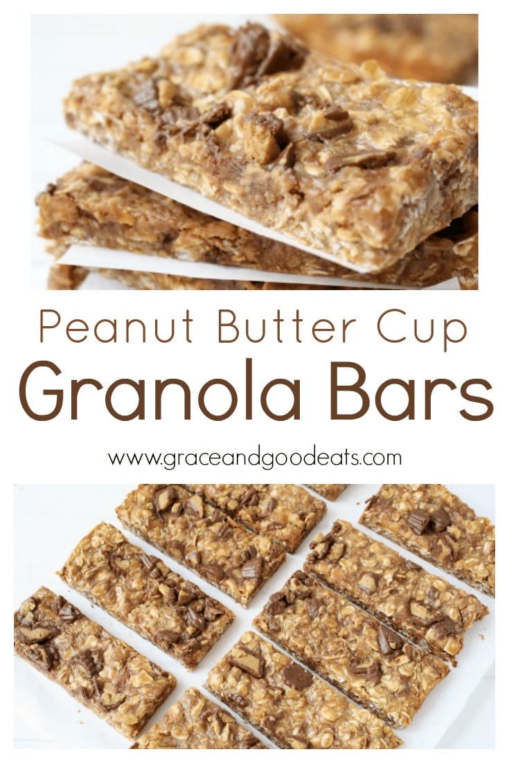 Peanut Butter Cup Granola Bars - Grace and Good Eats