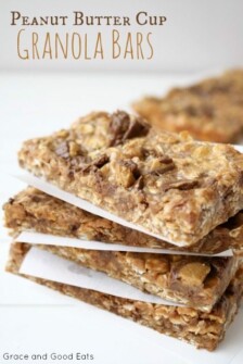 Peanut Butter Cup Granola Bars - Grace and Good Eats