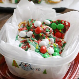 M&M Candy Pretzel Bark - Grace and Good Eats