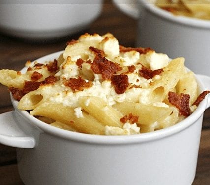 Bacon Feta Penne Pasta - Grace and Good Eats