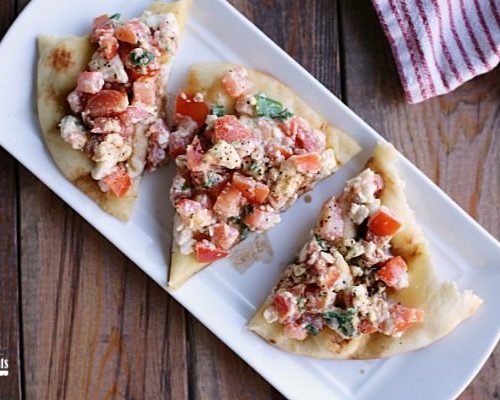 Greek Feta Flatbread Appetizer Recipe Grace And Good Eats