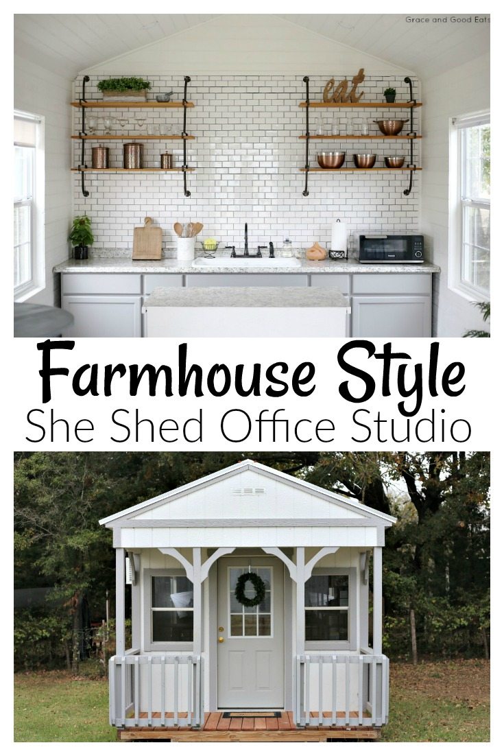 Farmhouse She Shed Office Studio - Grace and Good Eats