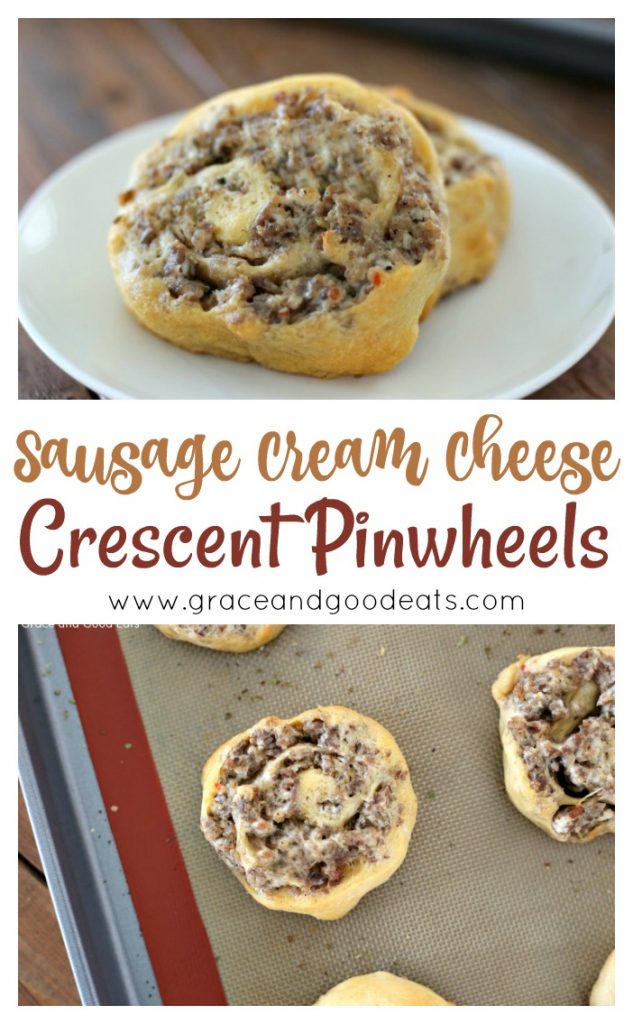 Cream Cheese Sausage Pinwheels - Grace and Good Eats