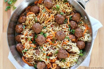 Ramen with Meatballs - Easy Thirty Minute Recipe | Grace and Good Eats