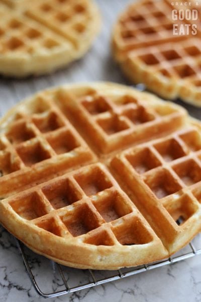 Fluffy Homemade Waffles Recipe So Easy Grace And Good Eats