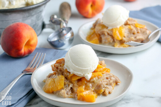 Slow Cooker Peach Cobbler - Grace and Good Eats