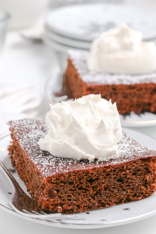 Gingerbread Bundt Cake (with Eggnog Whipped Cream) - A Beautiful Plate